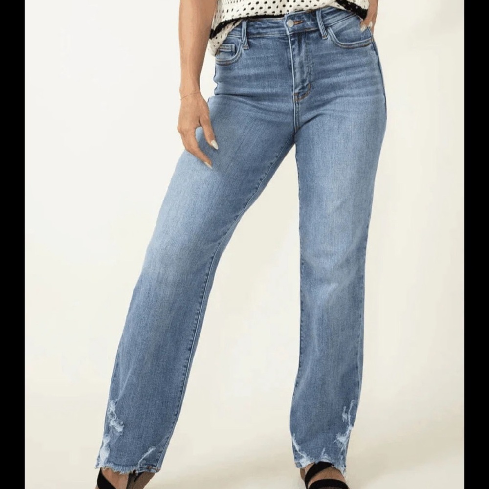 Judy Blue‎ Mid-Light Blue stretch Straight fit Leg Jeans